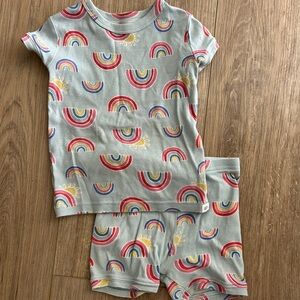 Toddler GAP organic cotton girls rainbow summer pajamas shorts 4t